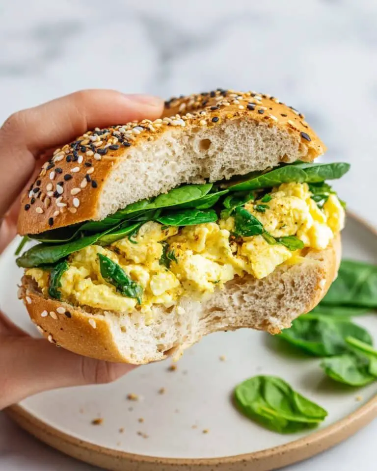 Cheesy Egg Bagel Breakfast Sandwich Recipe