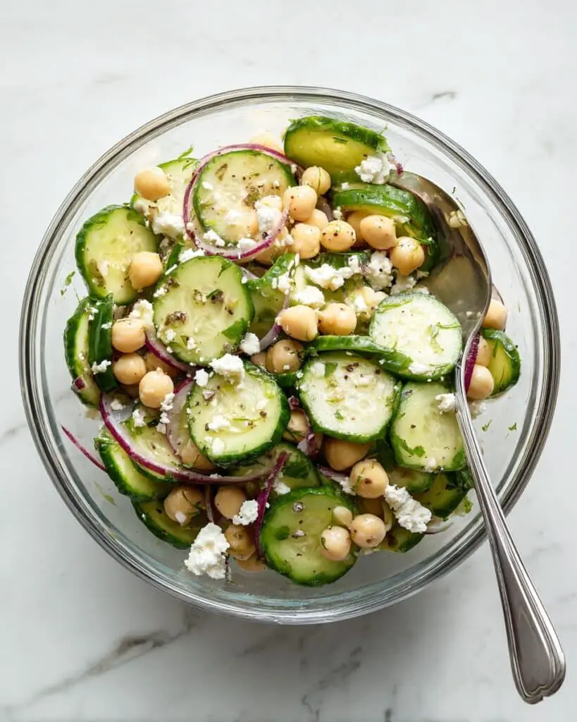 Chickpea Cucumber Salad with Feta Recipe