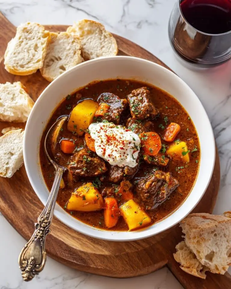 Hearty Goulash Soup with Tender Beef and Vegetables Recipe