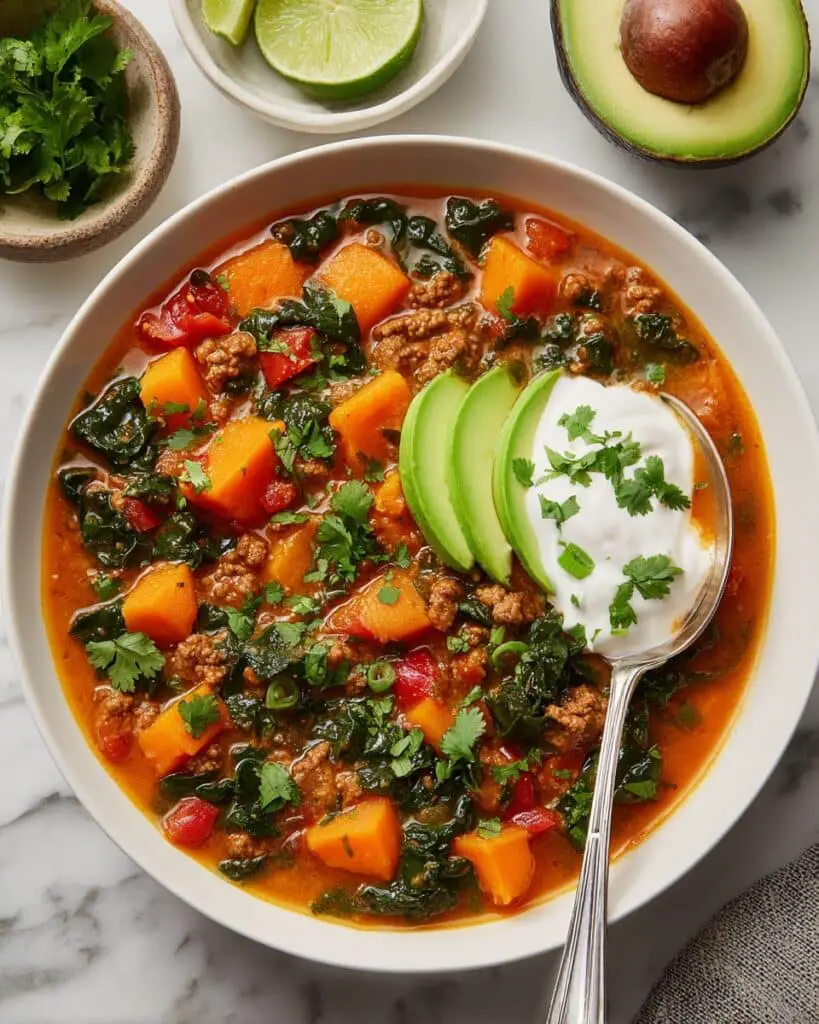Veggie-Loaded Sweet Potato Turkey Chili (No Beans!) Recipe