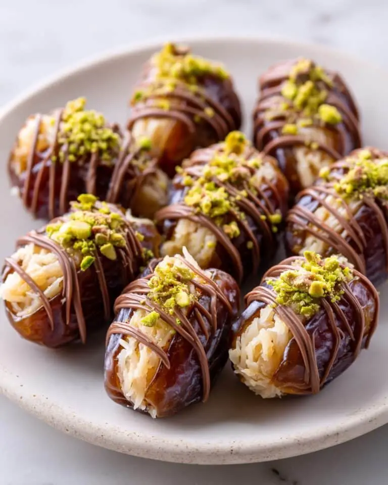 Chocolate Dates with Pistachio-Kataifi Filling and Drizzle Recipe
