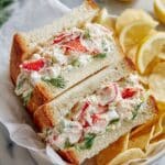Crab Salad with Dill and Lemon on Croissants Recipe
