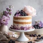 Blackberry Lavender Naked Cake with White Chocolate Buttercream Recipe