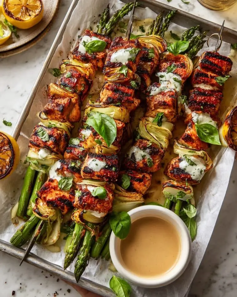 Lemon Chicken Skewers with Creamy Feta Sauce Recipe