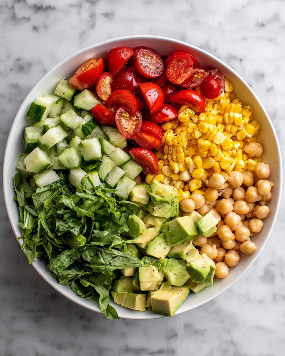 Corn, Tomato, and Avocado Chickpea Salad Recipe - Recipe Image