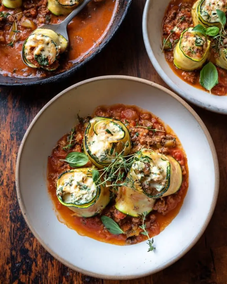 Spicy Pesto and Cheese Stuffed Zucchini Involtini Recipe