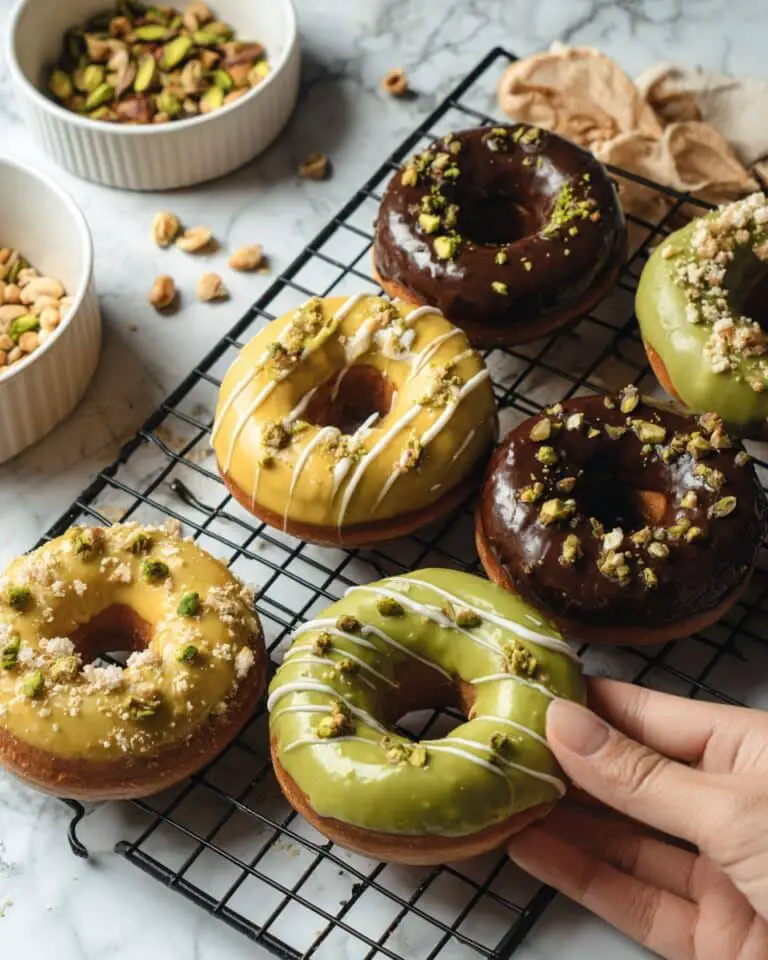 Mochi Donuts (Pon de Ring) with Matcha, Yellow, and Chocolate Glazes Recipe