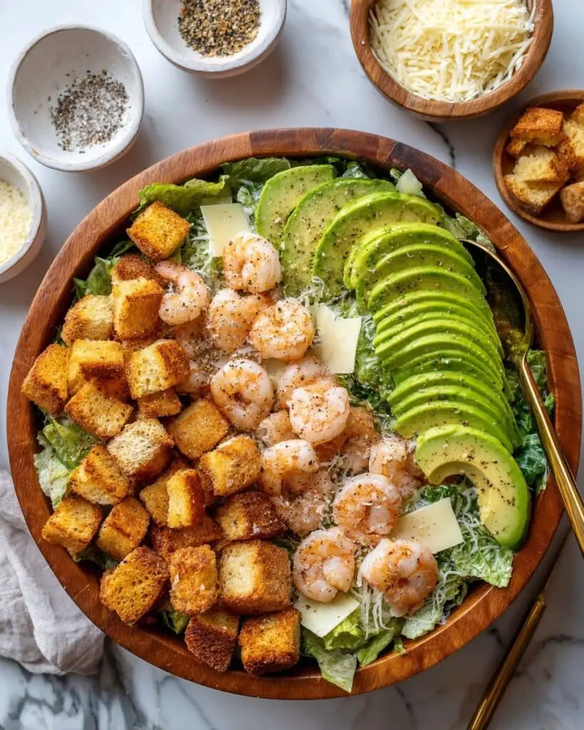 Easy Shrimp Caesar Salad with Homemade Dressing Recipe