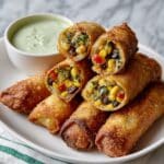 Southwest Chicken Egg Rolls with Corn, Black Beans, and Spicy Veggie Filling Recipe