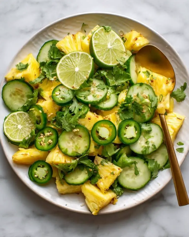 Spicy Pineapple Cucumber Salad with Lime and Cilantro Recipe