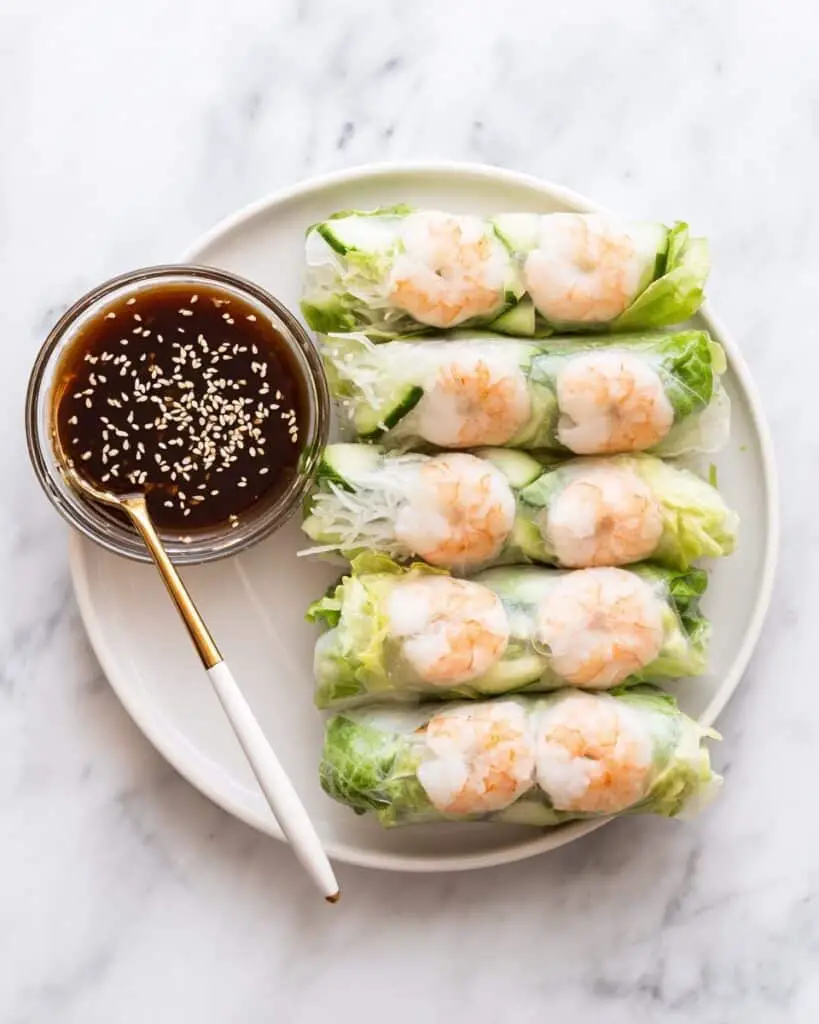 Shrimp Summer Rolls with Peanut Dipping Sauce Recipe