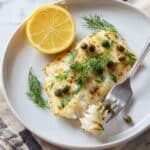 Pan Seared Halibut with Capers, Dill, and Lemon Recipe