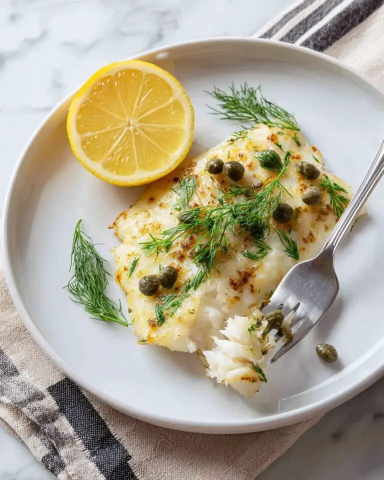 Pan Seared Halibut with Capers, Dill, and Lemon Recipe