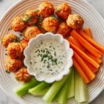 Buffalo Chicken Meatballs with Blue Cheese Dip Recipe