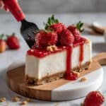 Strawberry Cheesecake with Shortbread Crust and Strawberry Reduction Recipe