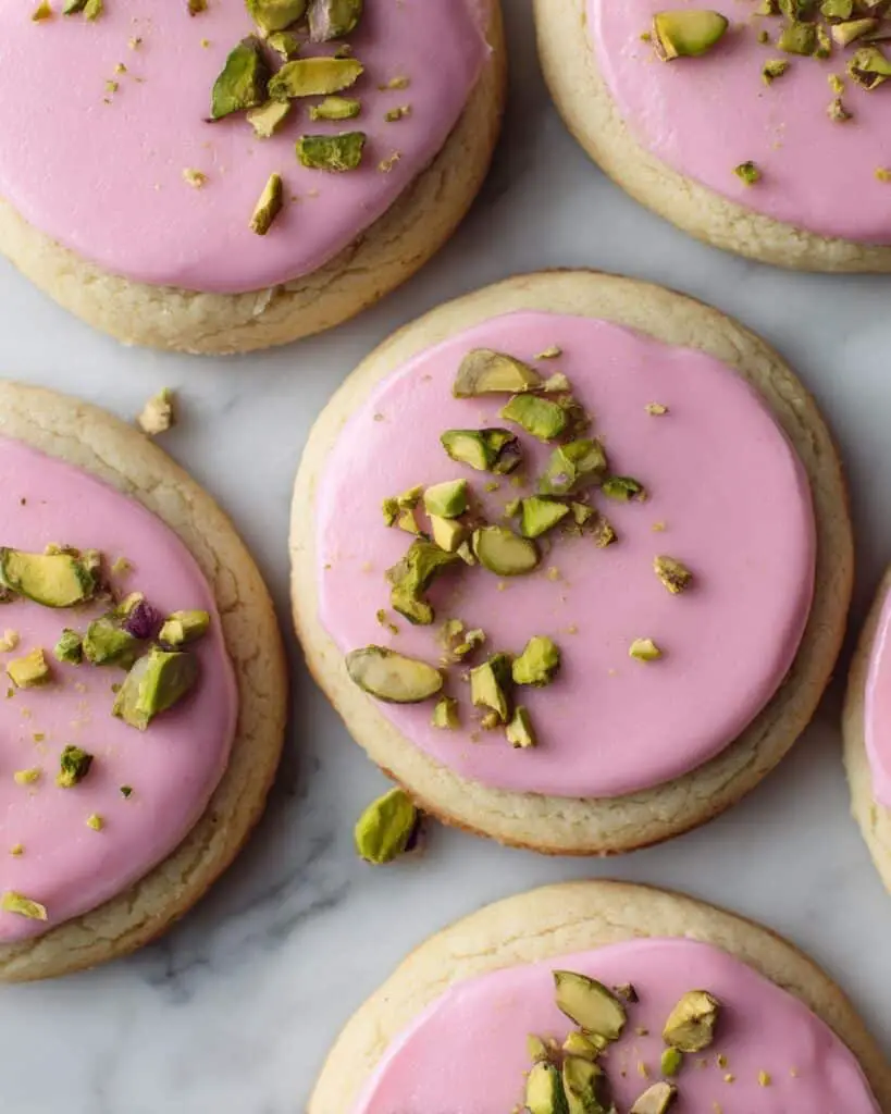 Pistachio Shortbread Cookies with Raspberry Glaze Recipe