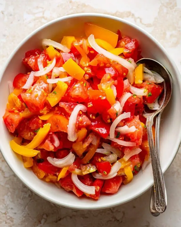 Tomato and Onion Salad with Peppers Recipe