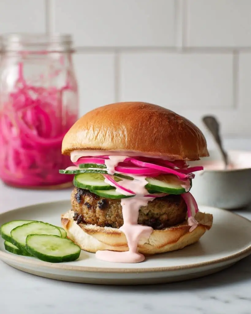 Zucchini Turkey Burgers with Spicy Harissa Mayonnaise and Feta Recipe