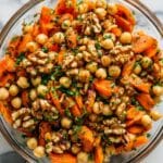 Roasted Carrot Salad with Chickpeas, Walnuts, Feta, and Fresh Herbs Recipe