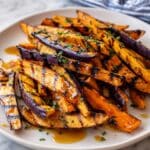 Grilled Sweet Potato Wedges with Hot Honey Drizzle Recipe