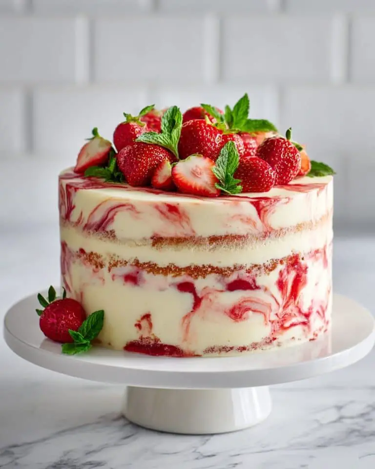 Strawberry and Vanilla Layer Cake with Strawberry Jam Frosting Recipe