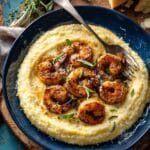 Spicy Garlic Lemon Butter Shrimp with Parmesan Corn Polenta Recipe