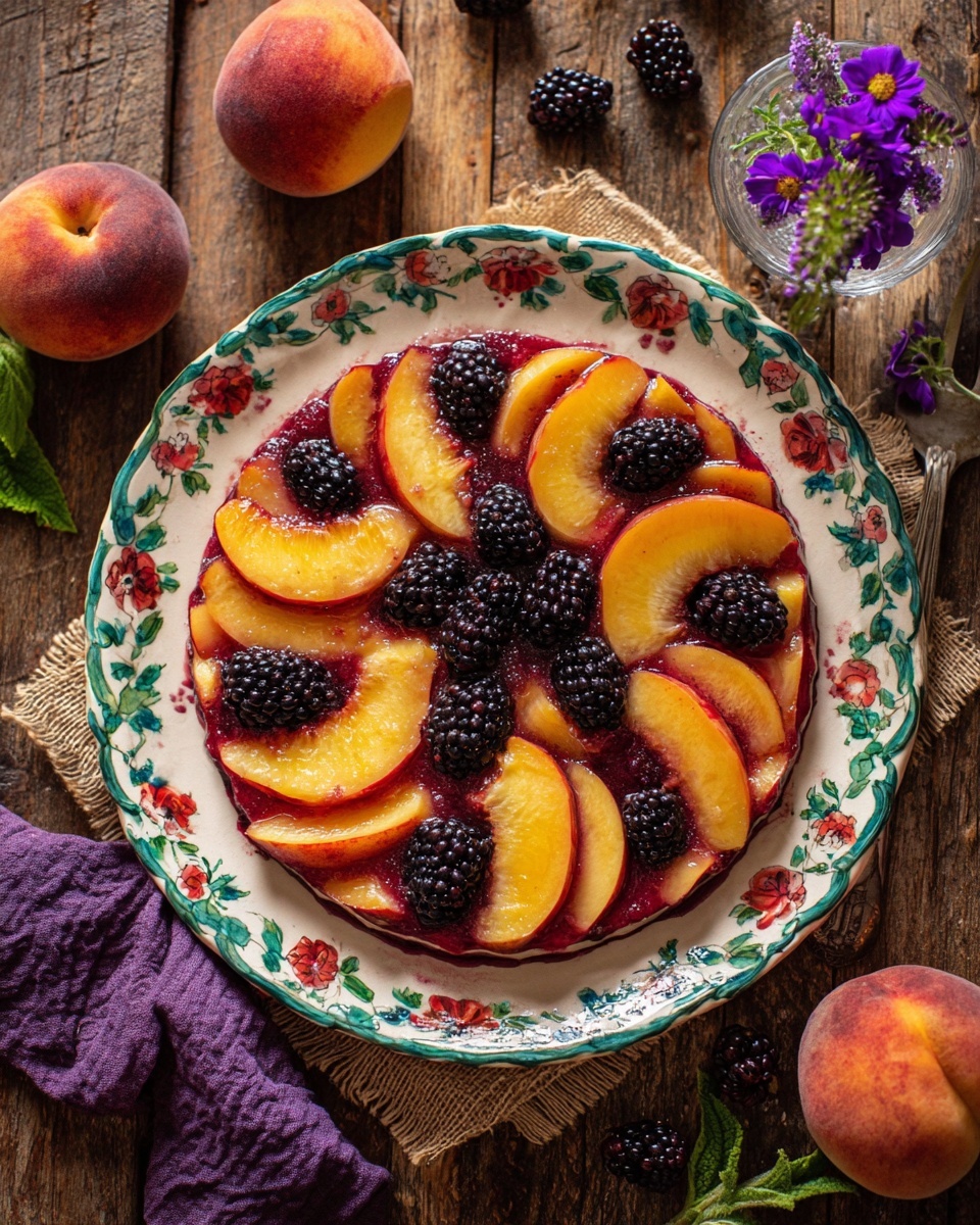 Cinnamon Maple Brown Butter Blackberry Peach Crisp Recipe - Recipe Image
