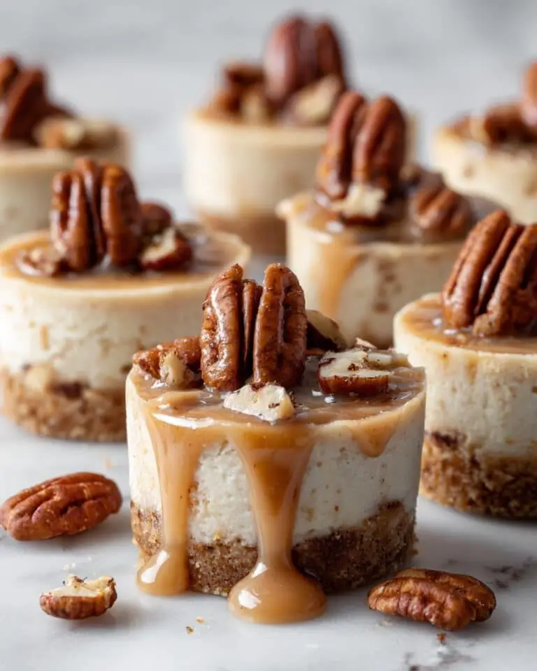 Keto Cheesecake Bites with Caramel Pecan Sauce Recipe