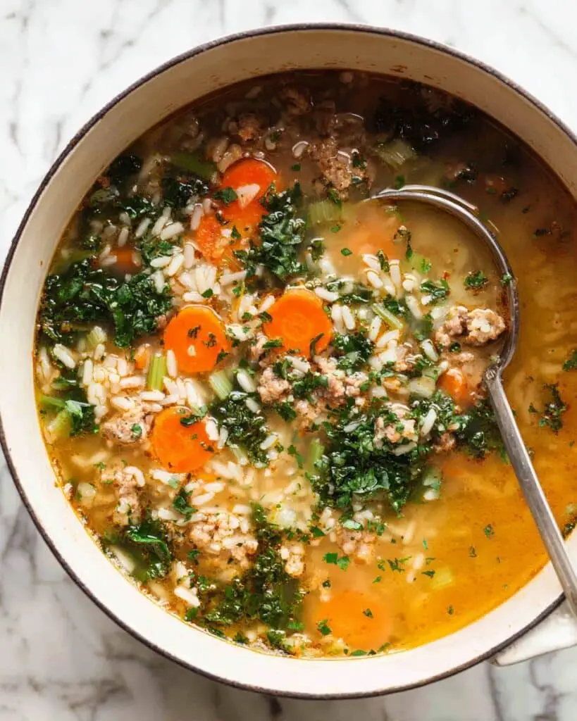 Turkey, Kale, and Rice Soup Recipe