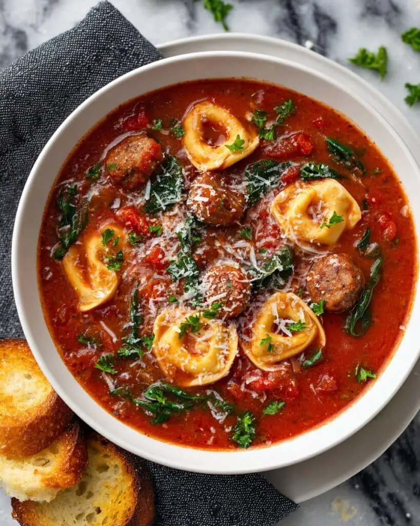 Sausage Tortellini Soup with Spinach Recipe