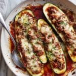 Stuffed Zucchini Boats with Taco Beef and Marinara Cheese Recipe