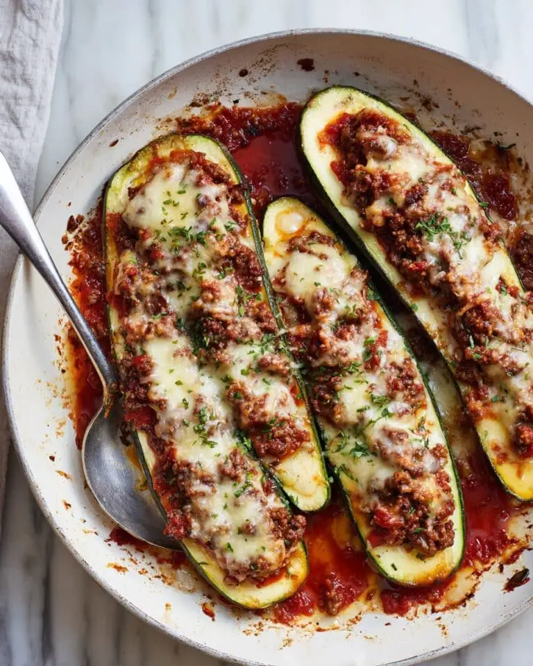Stuffed Zucchini Boats with Taco Beef and Marinara Cheese Recipe