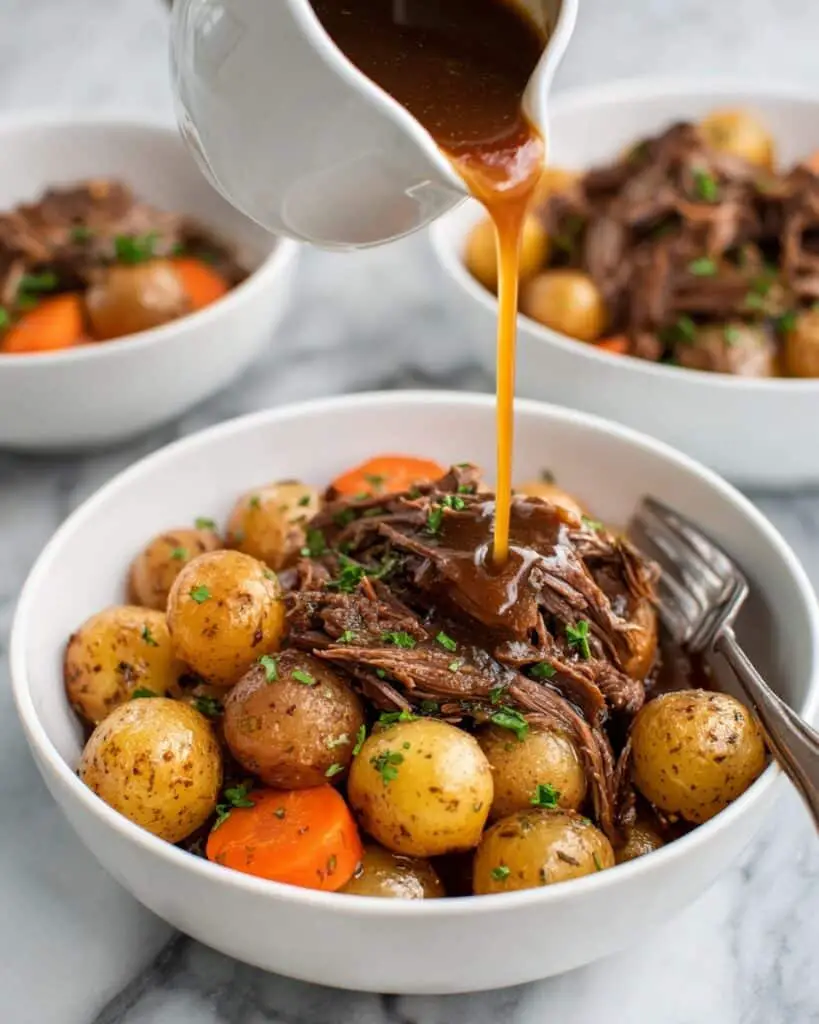 Crock Pot Rump Roast with Vegetables and Homemade Gravy Recipe