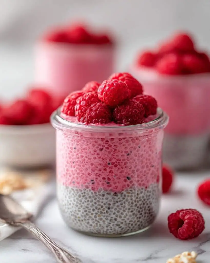 Raspberry Protein Chia Seed Pudding (Meal Prep!) Recipe