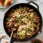 Extra Veggie Ground Beef Philly Skillet Recipe
