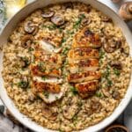 Chicken Mushroom Risotto with Lemon and Truffle Oil Recipe