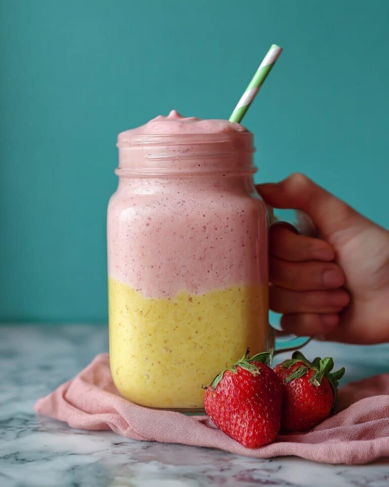 Creamy Pineapple and Strawberry Breakfast Smoothies Recipe