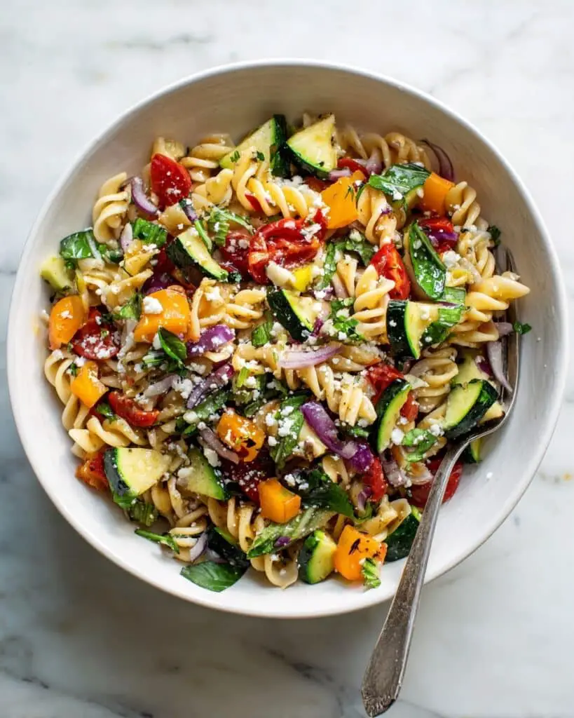Roasted Veggie Pasta with Feta Recipe