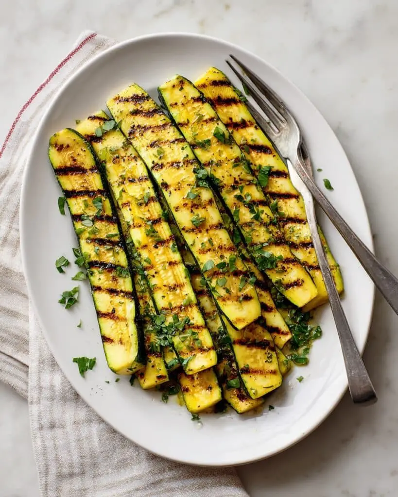 Grilled Yellow Squash with Garlic and Parsley Recipe