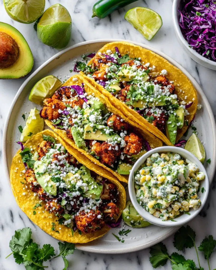 Roasted Cauliflower Street Corn Tacos Recipe