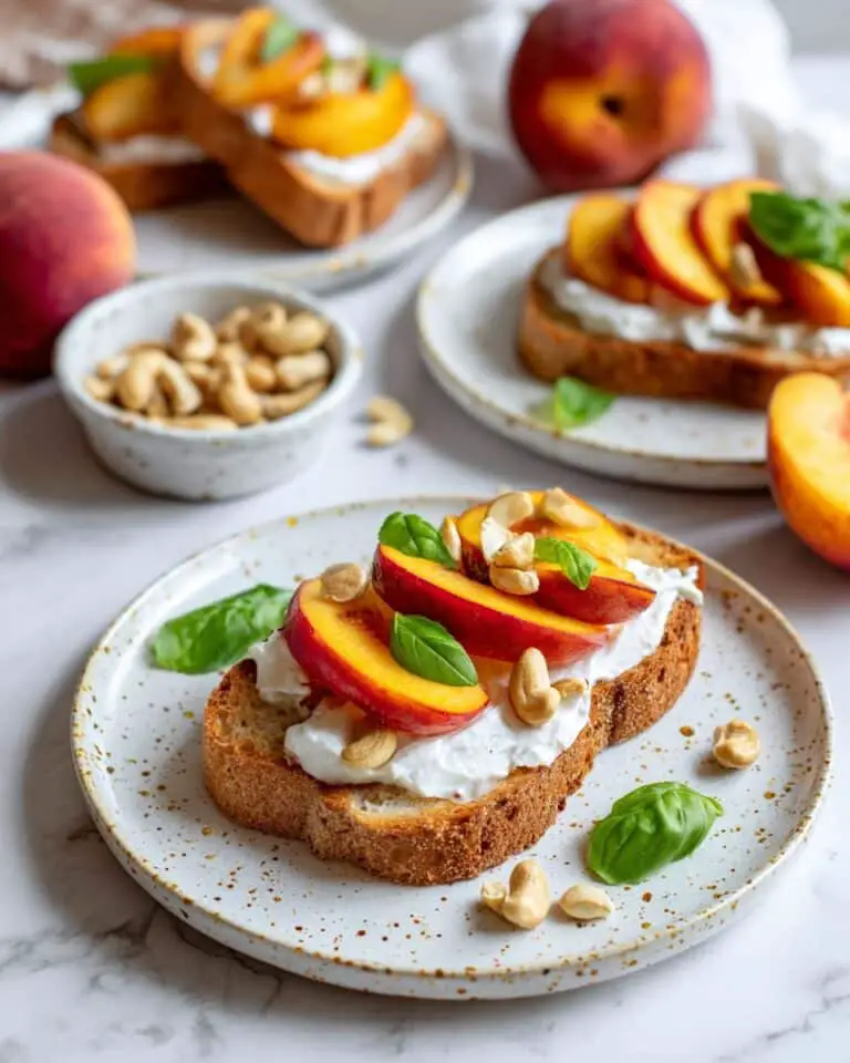 Roasted Peaches with Ricotta Tartine Recipe