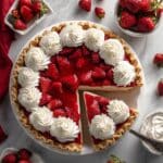 Fresh Strawberry Rhubarb Pie with Whipped Cream Recipe
