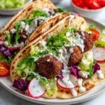 Crispy Homemade Falafel Wraps with Tzatziki and Fresh Veggies Recipe