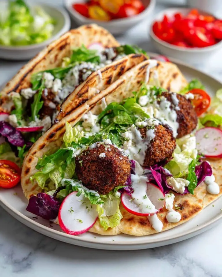 Crispy Homemade Falafel Wraps with Tzatziki and Fresh Veggies Recipe