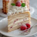 Mille Crepe Cake with Raspberry Cream Filling Recipe
