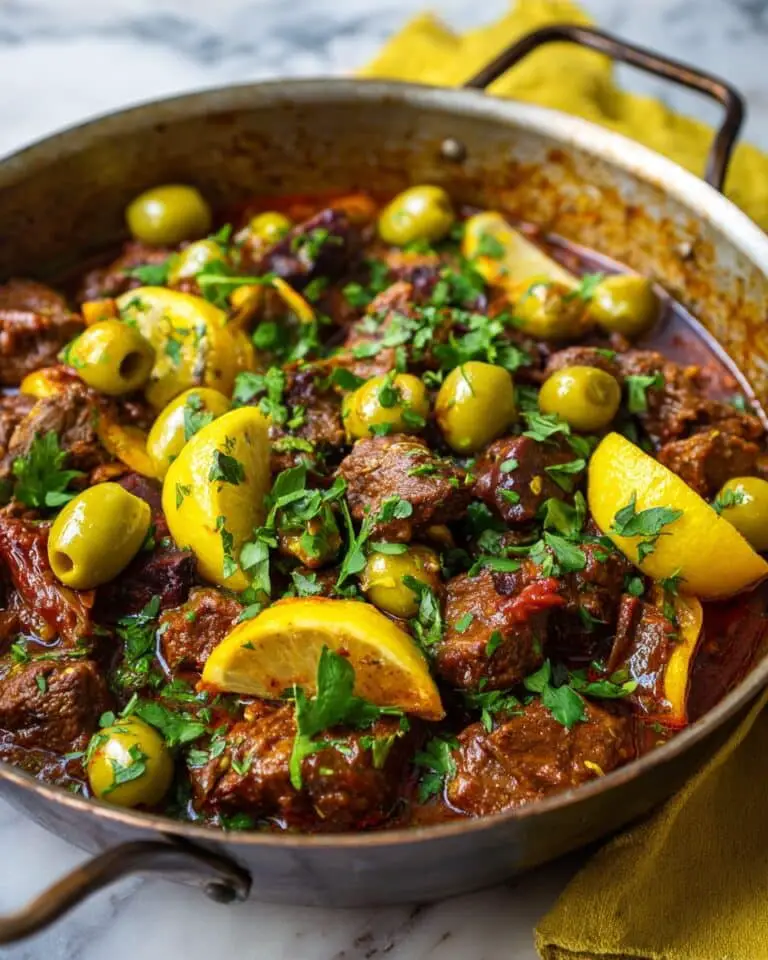 Savory Chicken Tagine with Preserved Lemons, Olives, and Spices Recipe