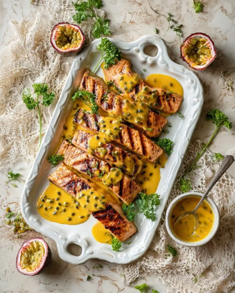 Pan Fried Salmon with Passion Fruit Sauce Recipe