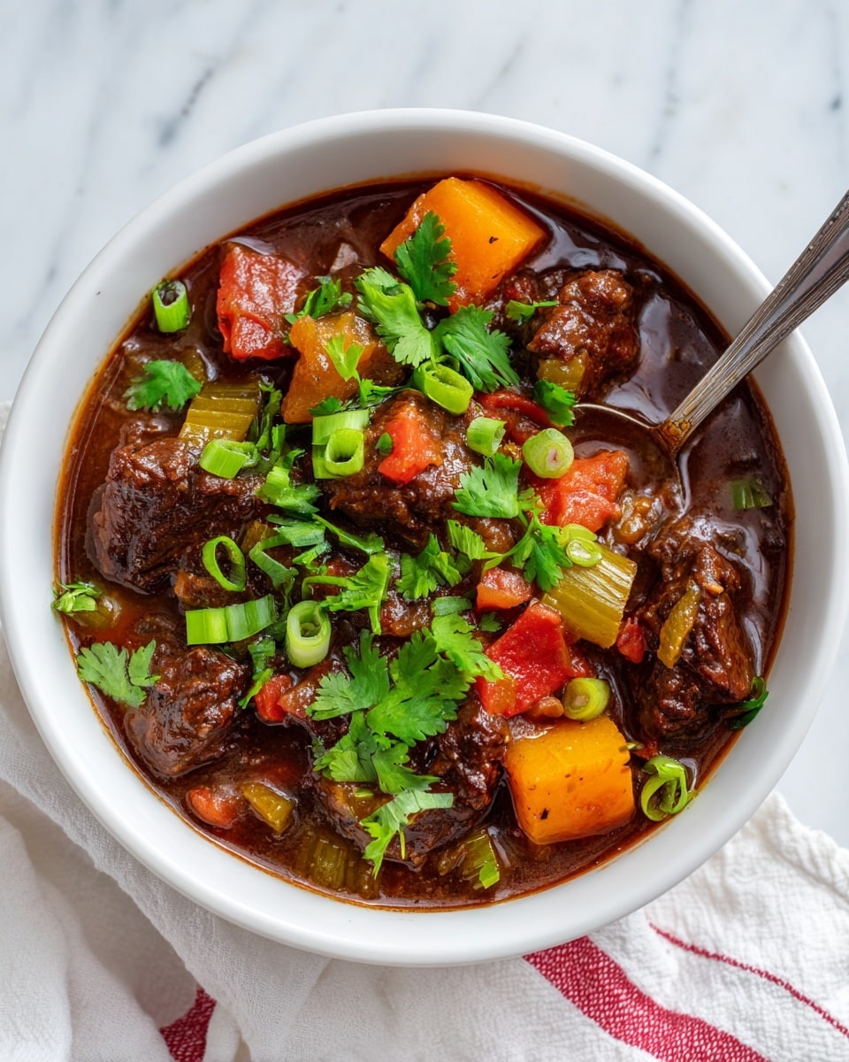 Meaty Chili with Stew Meat and Chocolaty Twist Recipe