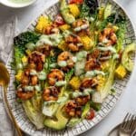 Grilled Shrimp Caesar Salad with Charred Corn and Avocado Recipe