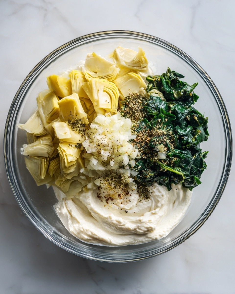 A clear round food processor bowl sits on a white marbled surface, filled with two main layers: the bottom layer is smooth and creamy white, and on top is a layer of whole raw cashews in a light beige color. From the top right corner, a woman's hand pours a small white pitcher of clear liquid into the bowl, adding a fresh contrasting texture to the cashews and cream. The scene is bright and clean, with focus on the natural colors and textures of the ingredients, shot from above. photo taken with an iphone --ar 4:5 --v 7